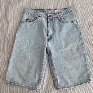 Vintage Levi’s 550 Student Orange Tab Light Blue Jean Shorts